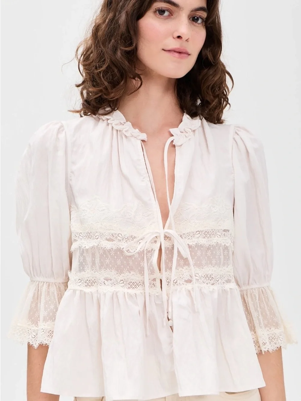 FREE PEOPLE Forever Young Bed Jacket in White Alyssum SIZE SMALL